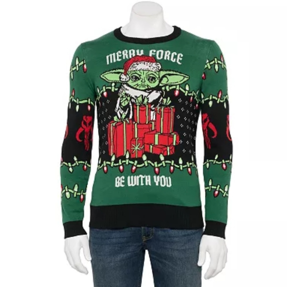 Star Wars Yoda Ugly Christmas Sweater Medium. Brand New. MERRY FORCE. Medium